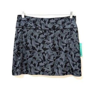 18 Birdies Theresa Skort Black & Gray Geometrical Golf Tennis Size L